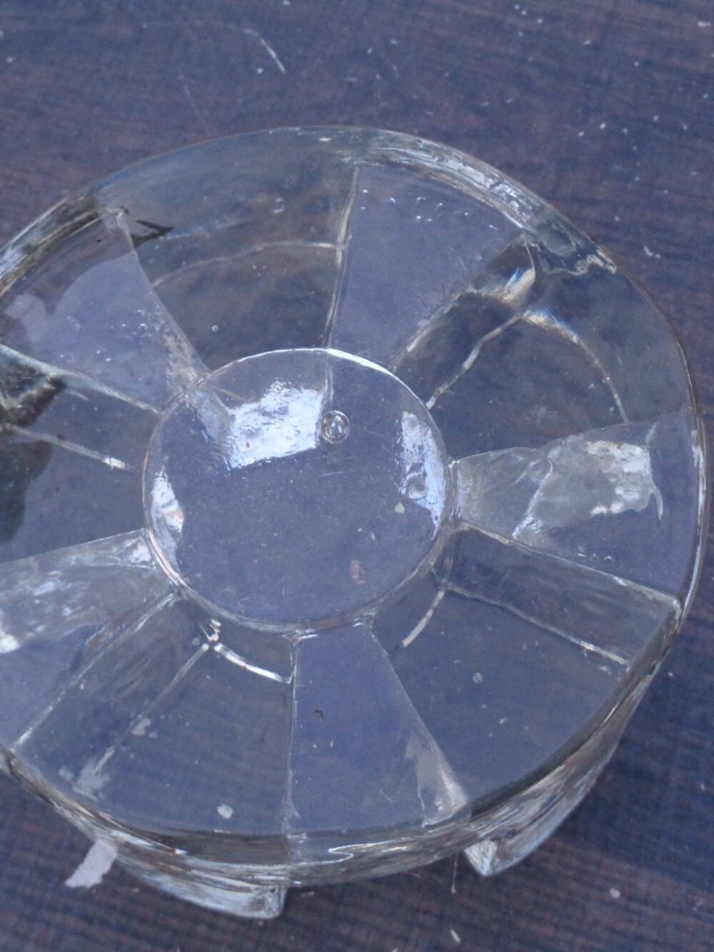 Heavy Art Glass Candle Holder Scandivanian vintage